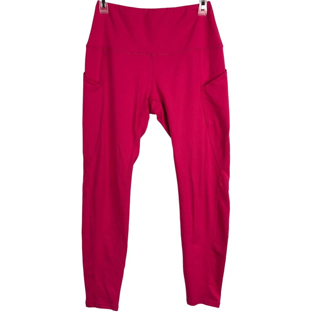 Ododos Leggings Womens Sz M High Waist Out Pocket Pink Athletic Workout Pants